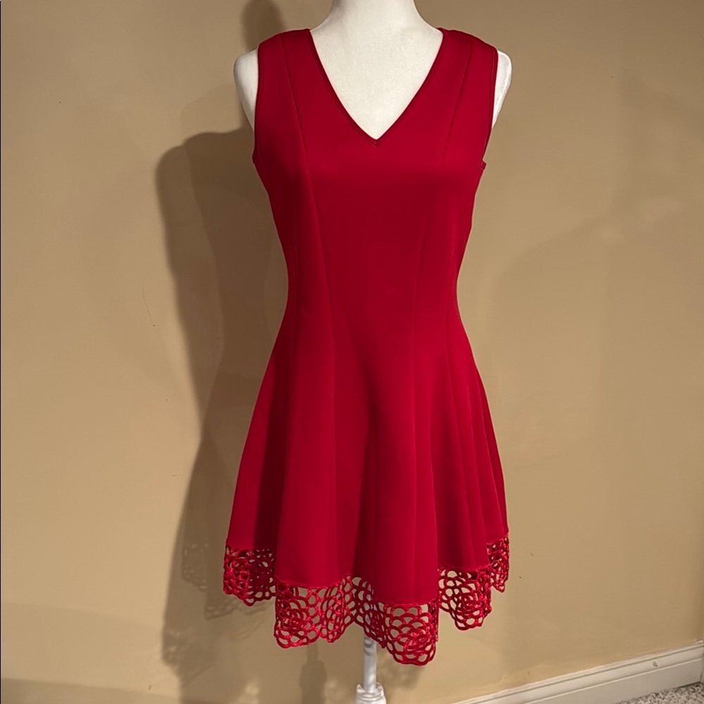Elegant Red Sleeveless Dress by Roz & Ali